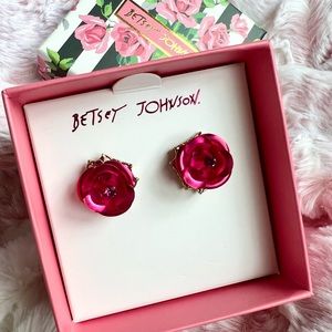 Betsey Johnson Rose Stud Earrings  | NEW